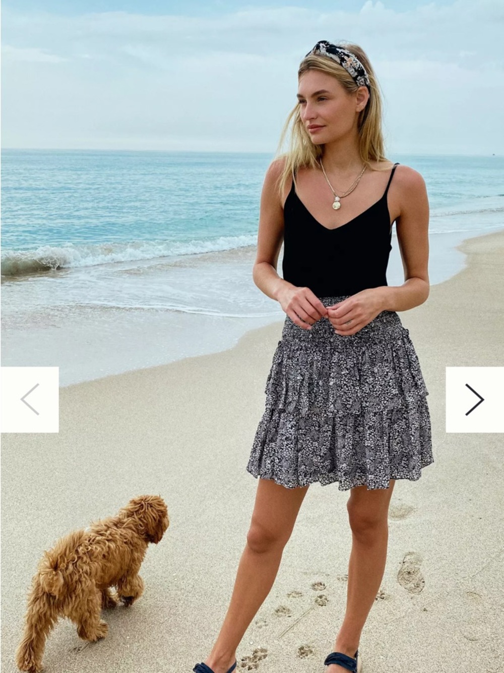 Anthropologie Jennalyn Tiered Mini Skirt XL Black Floral Smocked Boho Festival